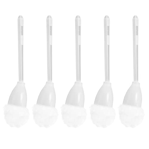 Tofficu 5Pcs Toilet Bowl Brush Soft Swab Toilet Brush Toilet Scrubber Cleaning Brush Dead Corner Cleaners Toilet Bowl Mop for Home Washroom Bathroom Accessories （White）