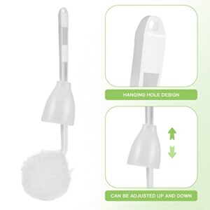 Tofficu 5Pcs Toilet Bowl Brush Soft Swab Toilet Brush Toilet Scrubber Cleaning Brush Dead Corner Cleaners Toilet Bowl Mop for Home Washroom Bathroom Accessories （White）