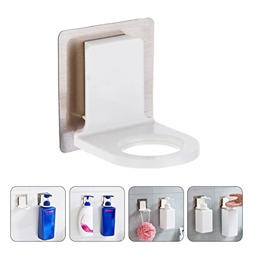 Angoily Shower Bracket Holder Type Shelf Free Toilet Bottle Shampoo Liquid Bathroom Rack Hook Hand Storage Home Kitchen Gel Seamless Punch for Suction Mounted Adhesive Self Wall