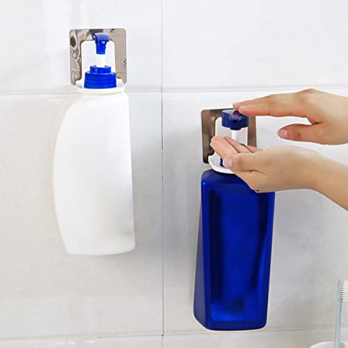 Angoily Shower Bracket Holder Type Shelf Free Toilet Bottle Shampoo Liquid Bathroom Rack Hook Hand Storage Home Kitchen Gel Seamless Punch for Suction Mounted Adhesive Self Wall