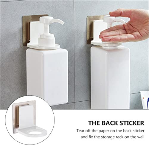 Angoily Shower Bracket Holder Type Shelf Free Toilet Bottle Shampoo Liquid Bathroom Rack Hook Hand Storage Home Kitchen Gel Seamless Punch for Suction Mounted Adhesive Self Wall