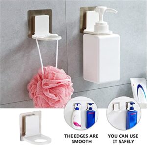 Angoily Shower Bracket Holder Type Shelf Free Toilet Bottle Shampoo Liquid Bathroom Rack Hook Hand Storage Home Kitchen Gel Seamless Punch for Suction Mounted Adhesive Self Wall