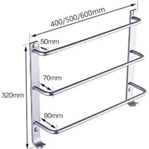 OMOONS Towel Holder, Wall-Mounted, Towel Rack, 3 Shelves for Bathroom Shelves/50Cm