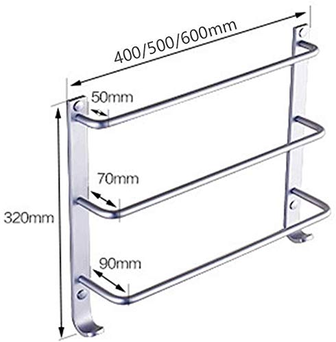 OMOONS Towel Holder, Wall-Mounted, Towel Rack, 3 Shelves for Bathroom Shelves/50Cm