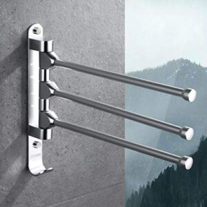 OMOONS Wall-Mounted Stainless Steel Bathroom Kitchen Towel Rack Holder with 3 Swivel Bars