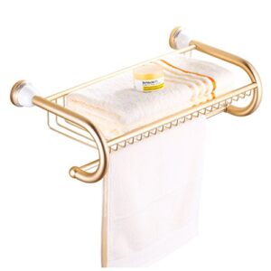 omoons european-style aluminum-magnesium alloy towel rack wall mounted bathroom fittings towel shelf/gold