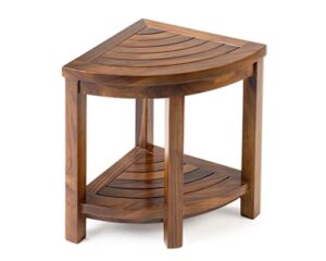 alateak corner wood bath spa shower stool table bench shelf storage fully assembled 15"