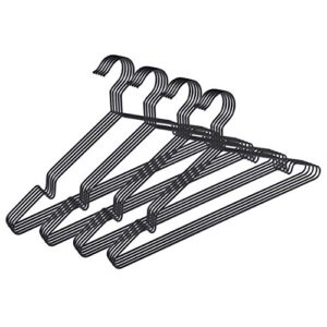 pamo black metal clothes hangers - 5,10 or 20 stainless steel black hangers 16.5"- coated, scratch- and rust-resistant - space saving clothes hanger