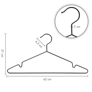 pamo Black Metal Clothes Hangers - 5,10 or 20 Stainless Steel Black Hangers 16.5"- Coated, Scratch- and Rust-Resistant - Space Saving Clothes Hanger