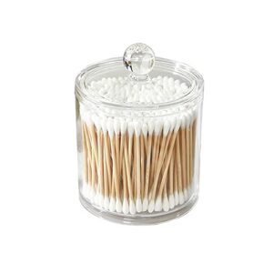 cleamaisonn cotton bud holder 10 oz bathroom jars with lids for cotton ball swab pad cotton pad holder (1pcs)