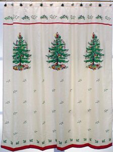 avanti linens spode - fabric shower curtain, holiday bathroom decor (red, 72" x 72")