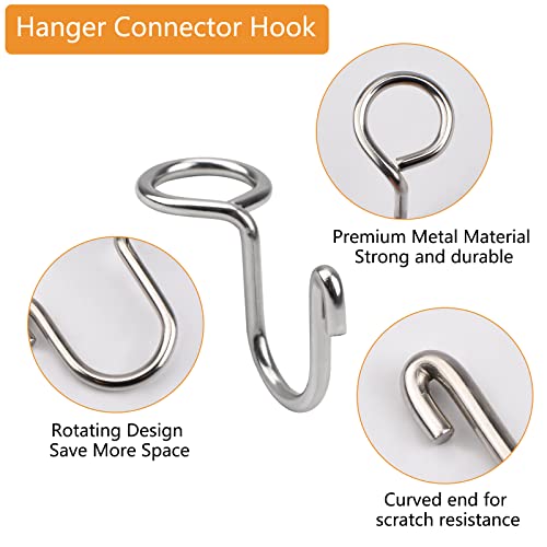 MOROBOR 12Pack Clothes Hanger Connector Hooks, Stainless Steel Stable Hanger, Silver Metal Outfit Hangers Extender Clips Mini Cascading Hanger Hooks Suitable for Closet Organizer and Storage