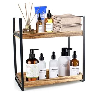 2 tier bathroom countertop organizer wood bath tray makeup cosmetic holder for bathroom kitchen