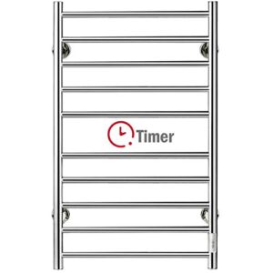 jslove towel warmer wall mounted heated towel racks for bathroom, stainless steel hot towel rack with timer (silver-10 bars)