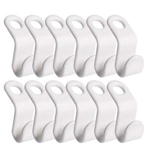 clothes hanger connector hooks, 12pcs cascading clothes hangers for heavy duty space saving cascading connection hooks for clothes closet white