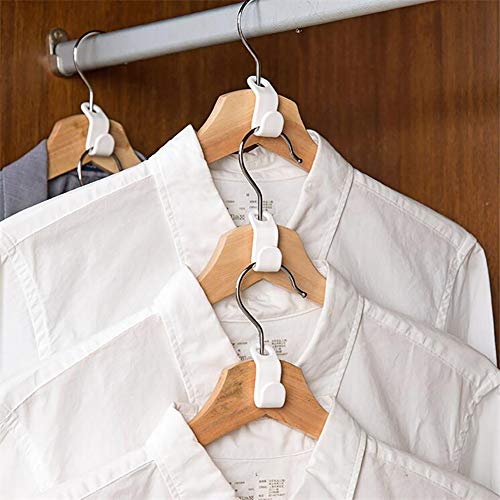 Clothes Hanger Connector Hooks, 12PCS Cascading Clothes Hangers for Heavy Duty Space Saving Cascading Connection Hooks for Clothes Closet White