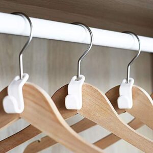 Clothes Hanger Connector Hooks, 12PCS Cascading Clothes Hangers for Heavy Duty Space Saving Cascading Connection Hooks for Clothes Closet White