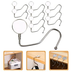 Zerodeko 10Pcs Purse Hook Hanger Table Desk Hanger Holder Portable Bag Holder Under Counter Christmas Stocking Holders Mantel Hooks Hanger