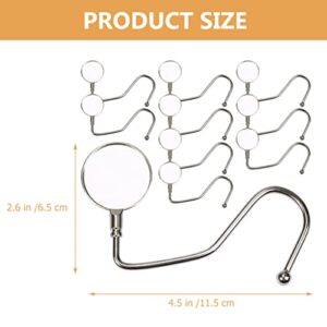 Zerodeko 10Pcs Purse Hook Hanger Table Desk Hanger Holder Portable Bag Holder Under Counter Christmas Stocking Holders Mantel Hooks Hanger