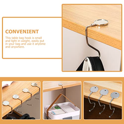 Zerodeko 10Pcs Purse Hook Hanger Table Desk Hanger Holder Portable Bag Holder Under Counter Christmas Stocking Holders Mantel Hooks Hanger