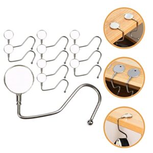 Zerodeko 10Pcs Purse Hook Hanger Table Desk Hanger Holder Portable Bag Holder Under Counter Christmas Stocking Holders Mantel Hooks Hanger