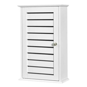 glacer medicine cabinet, wall mounted bathroom storage cabinet with single louvered door and adjustable shelves, perfect for bathroom, kitchen, living room, 14 x 6 x 22 inches (white)