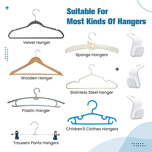 RONRONS 60 Pieces Clothes Hanger Connector Hook Standard Hangers Extender Clips Cascading Connection Hooks Outfit Hangers Heavy Duty Space Saving Organizer for Clothes Closet