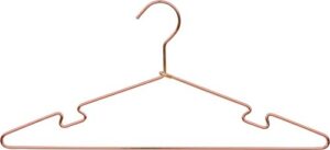 rose gold finish metal suit hanger with notches in 17" length x 3/16" thick, box of 25