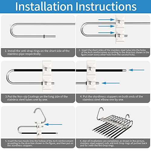 24 Pack Magic Space Saving Hangers+2 Pack Upgrade 9 Layers Pants Hangers Space Saving for Wardrobe Apartment College Dorm Room Essentials