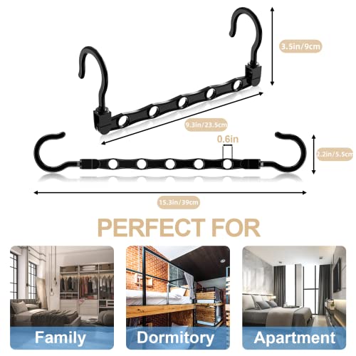 24 Pack Magic Space Saving Hangers+2 Pack Upgrade 9 Layers Pants Hangers Space Saving for Wardrobe Apartment College Dorm Room Essentials