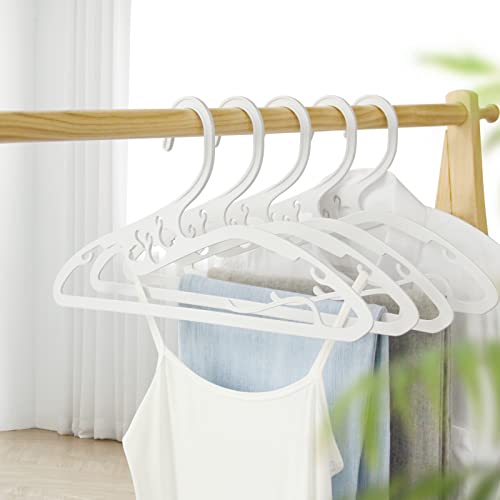 Standard Plastic Hangers Durable Tubular Shirt Hanger Ideal for Laundry & Everyday Use, Slim & Space Saving, Heavy Duty Clothes Hanger for Suits, Coats, Pants, Dress (30 Pack, White)