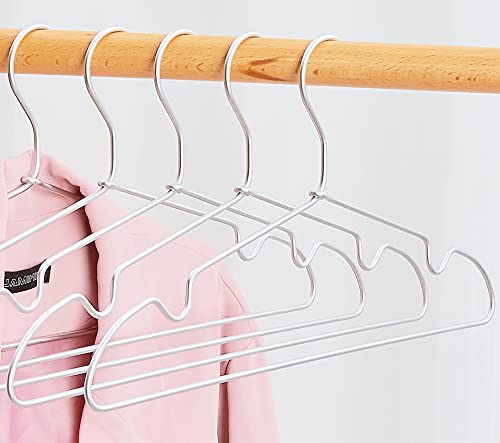 Aluminum Metal Hangers ,20 Pack Strong Heavy Duty Hanger for Shirt,Coat Suit,Lightweight Ultra Thin Space Saving Hangers