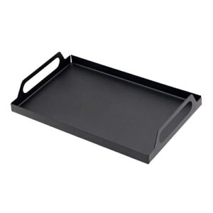 jpcraft metal tray organizer with handles for bathroom storage kitchen coffee cups, black, 11.8 by 7.8-inch