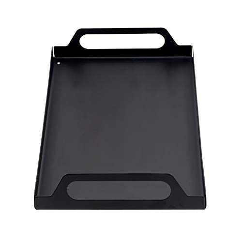 JPCRAFT Metal Tray Organizer with Handles for Bathroom Storage Kitchen Coffee Cups, Black, 11.8 by 7.8-inch