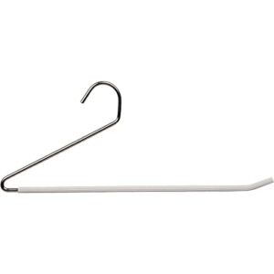 open ended metal bottom hanger with white non-slip coating, space saving sturdy metal pants hanger with chrome hook (set of 25) by the great american hanger company