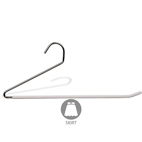 Open Ended Metal Bottom Hanger with White Non-Slip Coating, Space Saving Sturdy Metal Pants Hanger with Chrome Hook (Set of 25) by The Great American Hanger Company