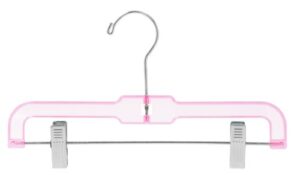 only hangers 12" children's pink plastic pant/skirt hanger - pack of 25