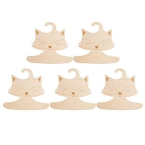 5/10pcs wooden cat kitty children's room baby coat kids cute hand clothing for rack wood shaped hanger clo cloth face clothes shirt wooden girls hangers dress childrens