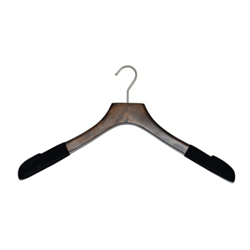 Premiere Luxe Wood Hangers - Heavy Duty Pants Hangers, Skirt Hangers, Coat Hangers with Velvet Flocking - Non Slip, Slim and Space Saving Hanger (Mahogany Matte with Black Velvet, 6)