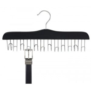 only hangers black wooden belt hanger