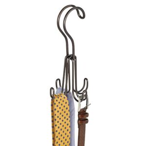 idesign classico metal over the rod hooks, closet accessory organizer for ties, belts, scarves, handbags, jewelry, 2.8" x 2.8" x 6.5", bronze