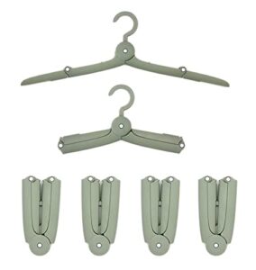 ainior portable folding travel hangers, multifunctional hangers, collapsible clothes drying rack hangers for holiday,camping,travel,home (6 pcs (green)