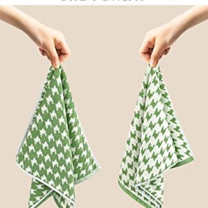 Bathroom Hand Towels 29” x 13”, Ultra Soft Hand Towel Set Houndstooth Pattern, 4 Pack Face Towels for Daily Use, Orange Yellow Green Lilac