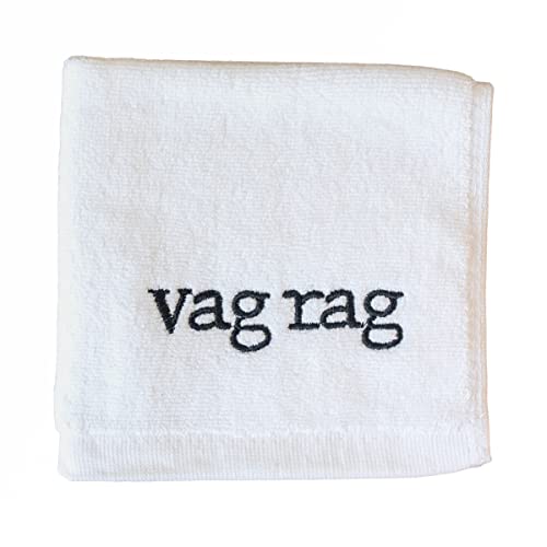 Vag Rag Embroidered Towel Adult Humor Gag Gift Funny Bachelorette Party Gift and Bachelor Party Gag Gift Naughty Gift for Adults (Black)