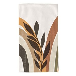 varun cute boho leaves long hand towels abstract colorful background wild plant art design ultra soft towel absorbent luxury towels for bathroom hotel gym and spa 27.5x15.7in