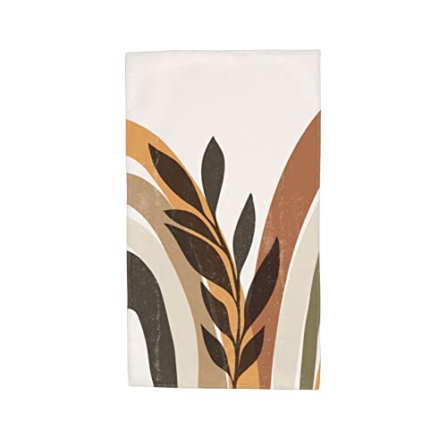 VARUN Cute Boho Leaves Long Hand Towels Abstract Colorful Background Wild Plant Art Design Ultra Soft Towel Absorbent Luxury Towels for Bathroom Hotel Gym and Spa 27.5x15.7in