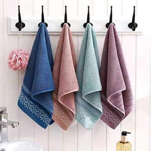 4 Pack 100% Cotton Hand Towels, Bathroom Hand Towels Set,Ultra Soft and Highly Absorbent ,Towel for Bath, Hand, Face, Gym and Spa (14x29inch) (Purple Blue Green Coffee)