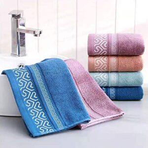 4 Pack 100% Cotton Hand Towels, Bathroom Hand Towels Set,Ultra Soft and Highly Absorbent ,Towel for Bath, Hand, Face, Gym and Spa (14x29inch) (Purple Blue Green Coffee)