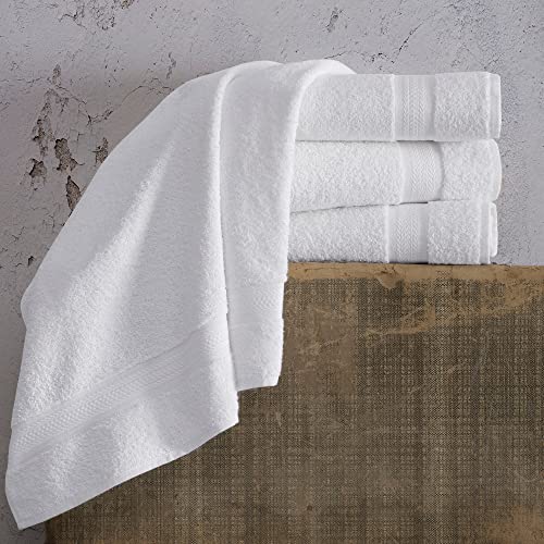 REGAL RUBY White Bath Towels Quick-Dry High Absorbent 100% Turkish Cotton Lightweight Towel for Bathroom, Guests, Pool, Gym, Camp, Travel, College Dorm, Shower