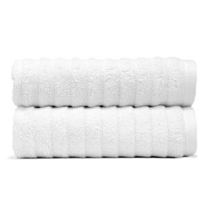 cosy house collection 2-pack classic cotton hand towel set - ultra soft, absorbent & quick drying - luxury 100% cotton plush towel - for bathroom, shower & kitchen (hand towel, white)